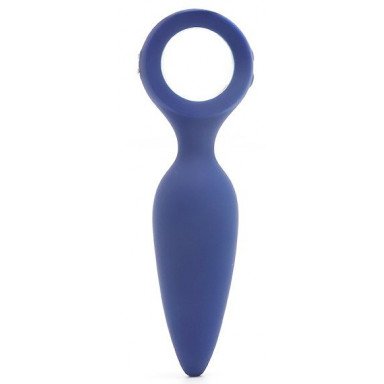 Синяя вибропробка с кольцом Kiss Toy - 12 см. фото 3