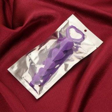 Фиолетовые анальные бусы - 19 см. фото 3