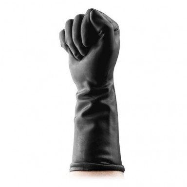 Черные латексные перчатки для фистинга Fisting Gloves, фото