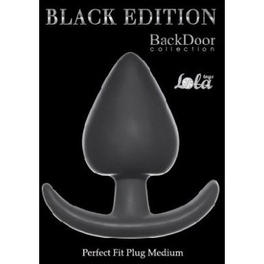 Чёрная анальная пробка Perfect Fit Plug Medium - 9 см. фото 2
