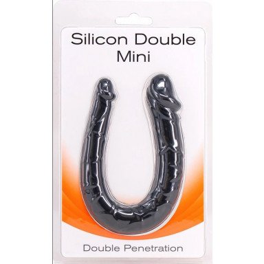 Чёрный двусторонний мини-фаллоимитатор Silicon Double Mini - 23 см. фото 2