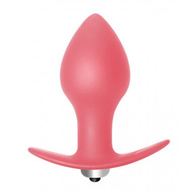 Розовая анальная вибропробка Bulb Anal Plug - 10 см., фото