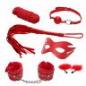 Эротический набор БДСМ из 6 предметов в красном цвете, фото