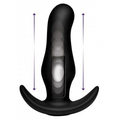 Черная анальная вибропробка Kinetic Thumping 7X Prostate Anal Plug - 13,3 см., фото