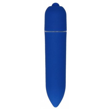 Синяя удлинённая вибропуля Power Bullet Black - 8,3 см., фото