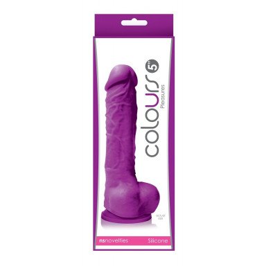 Фиолетовый фаллоимитатор на присоске Colours Pleasures 5 Dildo - 17,8 см. фото 2