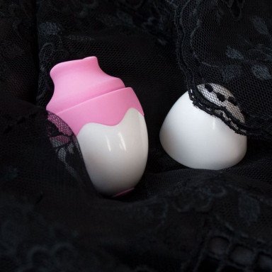 Бело-розовый стимулятор с язычком Tori фото 5