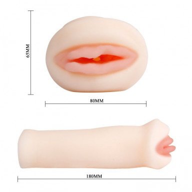 Набор из 3-х мастурбаторов (вагина, ротик и анус) с вибрацией фото 4
