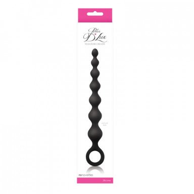 Чёрная анальная цепочка Perles D Lux Long - 20,3 см., фото