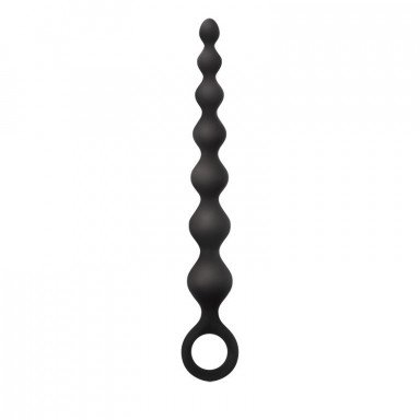 Чёрная анальная цепочка Perles D Lux Long - 20,3 см. фото 2