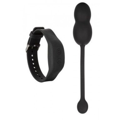 Черные вагинальные виброшарики с браслетом-пультом Wristband Remote Ultra-Soft Kegel System, фото
