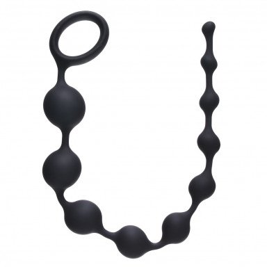 Чёрная анальная цепочка Long Pleasure Chain - 35 см., фото