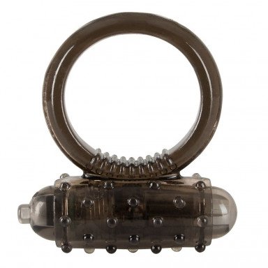 Дымчатое эрекционное виброкольцо Vibro Ring Dark, фото