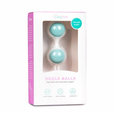 Бело-голубые вагинальные шарики Jiggle Balls фото 3