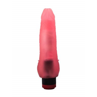 Розовый гелевый вибратор с шипами у основания - 17,8 см. фото 3