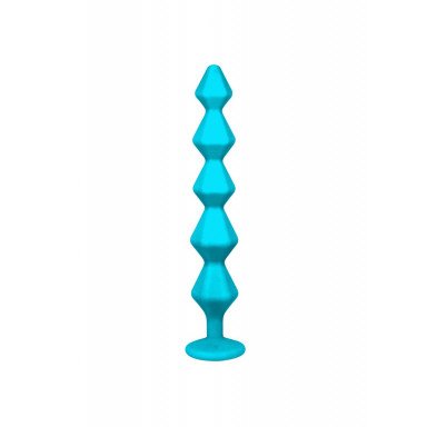 Бирюзовая анальная цепочка с кристаллом Chummy - 16 см. фото 3