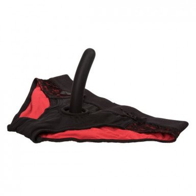 Красно-черные страпон-трусики Pegging Panty Set - размер S-M фото 3