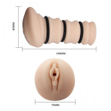 Мастурбатор-вагина с утягивающими кольцами Rossi Flesh 3D фото 4