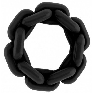 Чёрное эрекционное кольцо SONO №6, фото