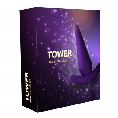 Фиолетовый анальный вибростимулятор Tower - 8,3 см. фото 5