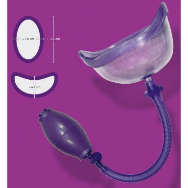 Фиолетовая вакуумная помпа для клитора и половых губ Bad Kitty Vagina Sucker фото 2