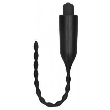 Черный стимулятор уретры с вибрацией и электростимуляцией Urethral Sounding Plug, фото