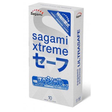 Презервативы Sagami Xtreme Ultrasafe с двойным количеством смазки - 10 шт., фото