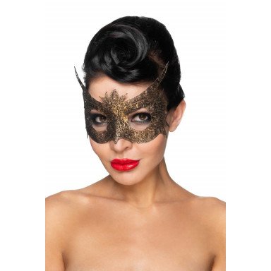 Золотистая карнавальная маска Альхена, фото