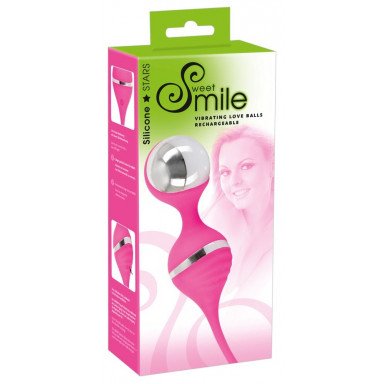 Розовые вагинальные шарики с вибрацией Smile фото 4