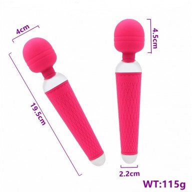 Розовый жезловый вибратор - 19,5 см. фото 2