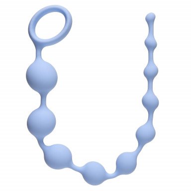 Голубая анальная цепочка Long Pleasure Chain - 35 см., фото