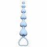 Голубая анальная цепочка Heart s Beads Blue - 18 см., фото