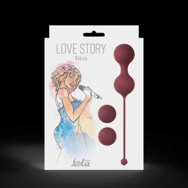 Набор бордовых вагинальных шариков Love Story Diva фото 3