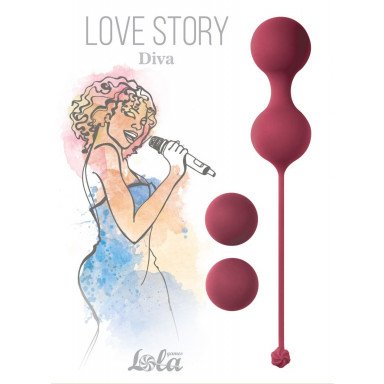 Набор бордовых вагинальных шариков Love Story Diva, фото