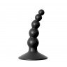 Чёрный фигурный изогнутый анальный стимулятор - 8,5 см., фото