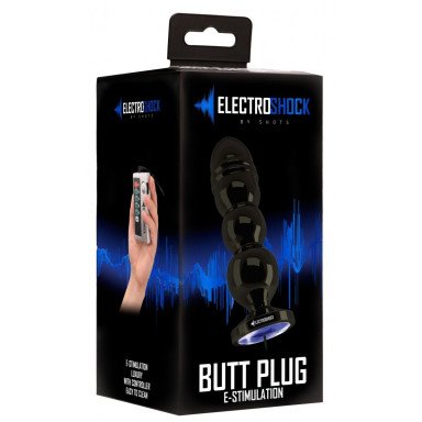 Темно-серая анальная пробка с электростимуляцией Bold Butt Plug - 14,1 см. фото 2
