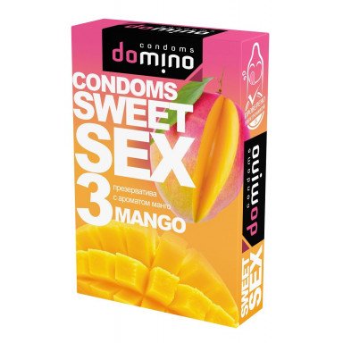 Презервативы для орального секса DOMINO Sweet Sex с ароматом манго - 3 шт., фото