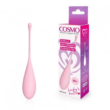 Розовый силиконовый вагинальный шарик со шнурком фото 2