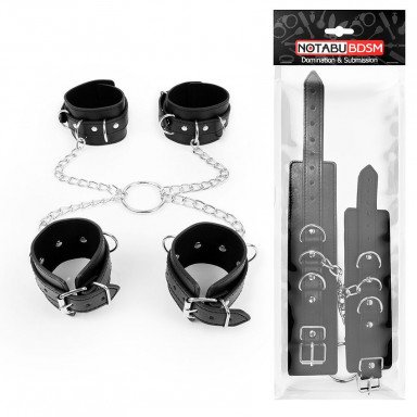 Комплект наручников и оков на металлических креплениях с кольцом фото 2