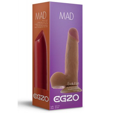Телесный фаллоимитатор с присоской Mad Lipstick - 16,5 см., фото