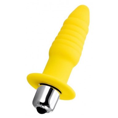 Желтая анальная вибровтулка Lancy - 11 см., фото