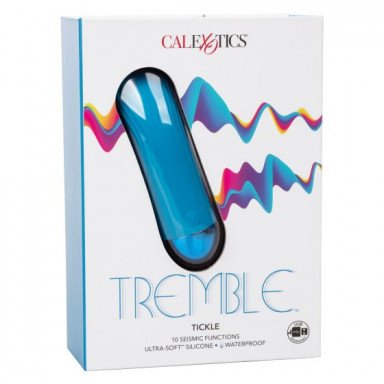 Голубой мини-вибратор Tremble Tickle - 12,75 см. фото 2