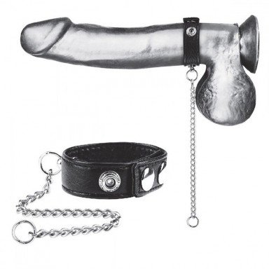 Утяжка на пенис с поводком Snap Cock Ring With 12 Leash, фото