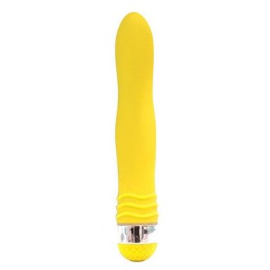 Желтый эргономичный вибратор Sexy Friend - 17,5 см., фото
