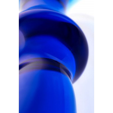 Синяя стеклянная анальная втулка - 13,5 см. фото 3