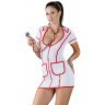 Сексуальное платье медсестры на молнии, L, белый, красный, фото