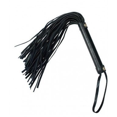 Чёрный флоггер с плетеной рукоятью - 38 см., фото