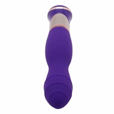 Фиолетовый вибратор с ротацией ECSTASY Deluxe Rippled Vibe - 20 см. фото 2