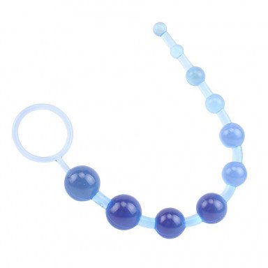 Голубая анальная цепочка Sassy Anal Beads - 26,7 см., фото