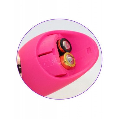 Розовый вибратор с 2 ушками Flower Core - 18,1 см. фото 4